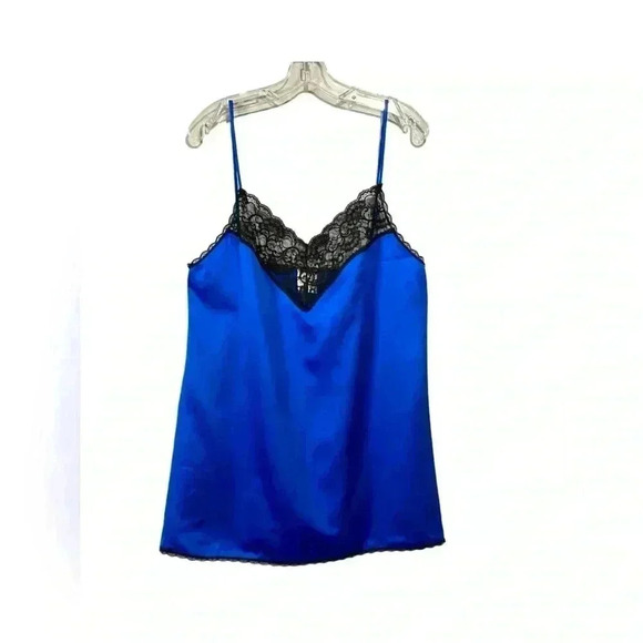 NWOT, AVON Fashions, Lace-Trimmed Silky Negligee, Large, Blue - Picture 6 of 14